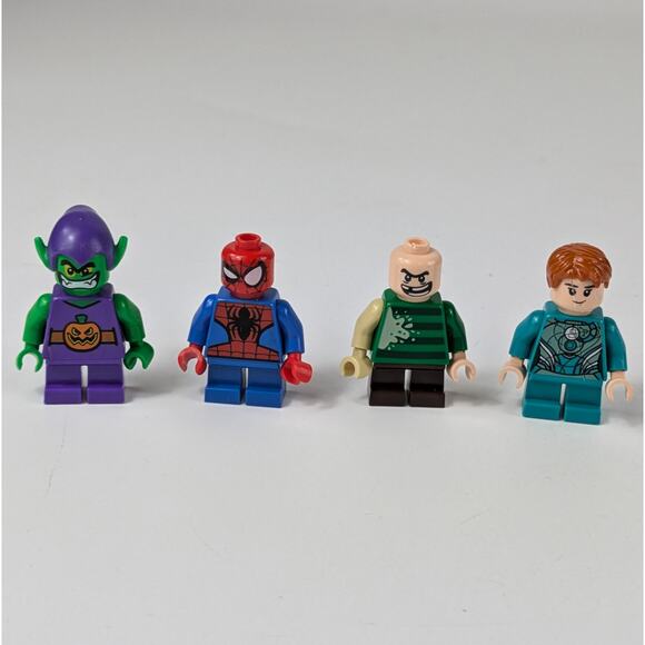 Lego Marvel Minifigs Goblin sh0249 Spiderman sh0248 Sandman sh0480 Sprite sh0769 - Picture 1 of 6